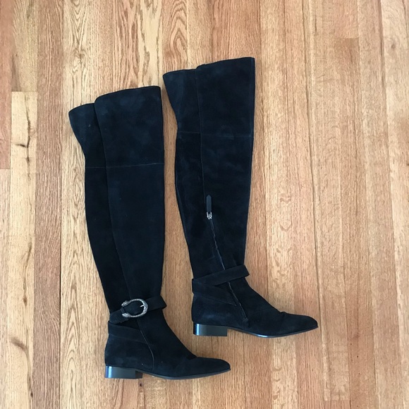 red gucci over the knee boots